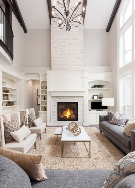High Ceiling Living Room